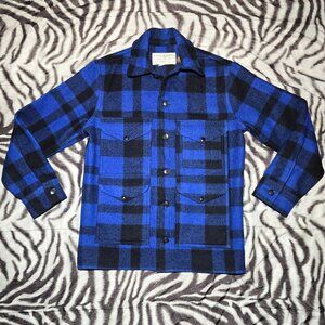 Filson Mackinaw wool cruiser plaid cobalt blue black size mens 38 lot 110
